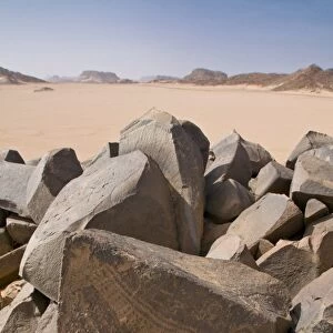 Old rock inscriptions in the Tassili n Ajjer, Sahara, Southern Algeria