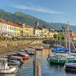 Old town's harbour, Cannobio, Lago Maggiore, Piedmont, Italy