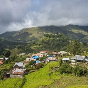 Overlook over the mountain town of Maubisse, East Timor, Southeast Asia, Asia