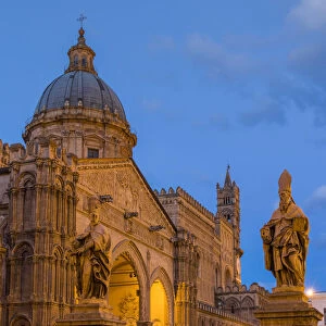 The Palermo Cathedral (UNESCO World Heritage Site) at dawn, Palermo, Sicily, Italy