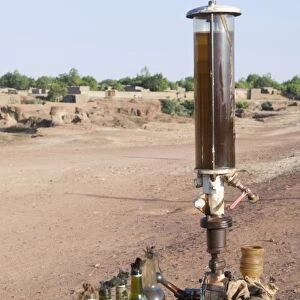 Petrol pump, Segou city, on the bank of the river Niger, Mali, Africa