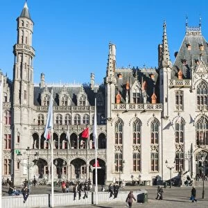Provincial Government building, Market Square, Historic center of Bruges, UNESCO World Heritage Site, Belgium, Europe