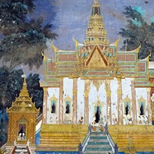 Detail from the Reamker murals (Khmer version of the Ramayana), Royal Palace, Phnom Penh