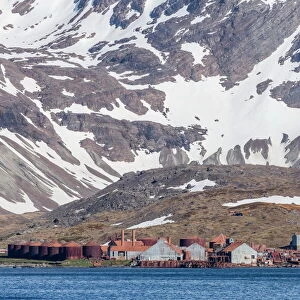 Remains of the abandoned Christian Salvesen and Co. Ltd. whaling station at Leith Harbour, South Georgia, UK Overseas Protectorate, Polar Regions