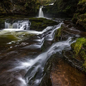 Sgwd Isaf Clun-Gwyn waterfall, Pontneddfechan, Powys, Wales, United Kingdom, Europe