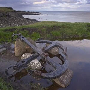 Shipwreck anchor in Soltuvik bay, west coast of Sandoy, Faroe Islands (Faroes)