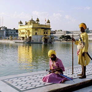 Sikhs in front of the Sikhs Golden Temple
