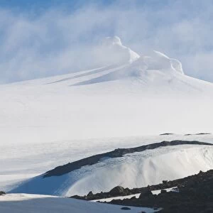 The snowcapped summit of the Snaefellsjokull National Park, Iceland, Polar Regions