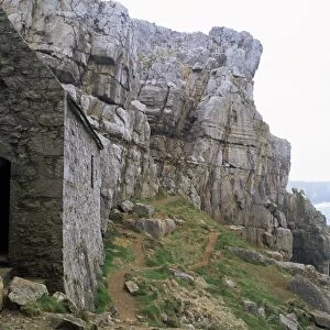 St. Govans Celtic chapel dating from the 11th century