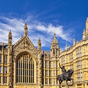 Statue of Richard the Lionheart outside Westminster, UNESCO World Heritage Site, London