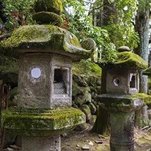 Stone lanterns, Nara, Kansai, Japan, Asia