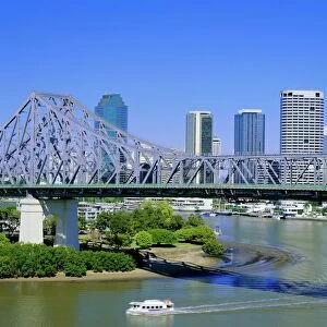 The Storey Bridge and city skyline, Brisbane, Queensland, Australia