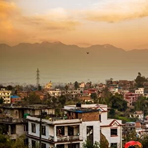 Sunrise over the medieval village of Bhaktapur (Bhadgaon), Kathmandu Valley, Nepal, Asia
