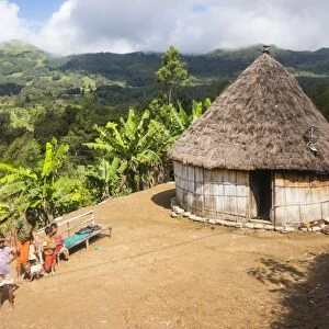 Traditional house in the mountains of Maubisse, East Timor, Southeast Asia, Asia