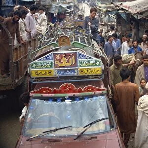 Traffic jam, Swat Valley, Pakistan, Asia