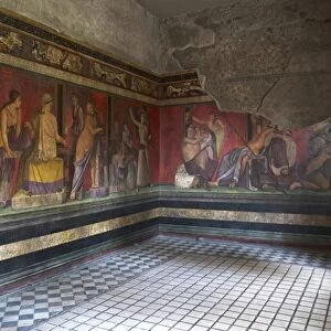 Triclinium frescoes, Villa dei Misteri, Pompeii, UNESCO World Heritage Site, Campania