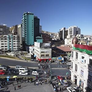 View of Mariscal Santa Cruz Avenue, La Paz, Bolivia, South America