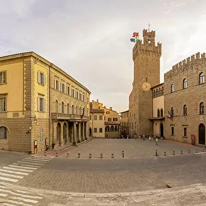 View of Palazzo dei Priori from Arezzo Cathedral, Arezzo, Province of Arezzo, Tuscany, Italy, Europe