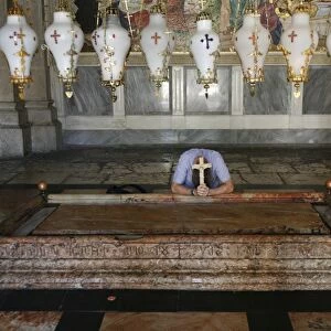 Worshipper at the Stone of the Anointing, Church of the Holy Sepulchre