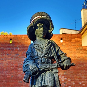 The Little Insurgent statue, Maly Powstaniec, in Warsaw, Poland