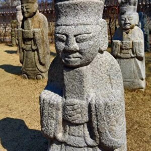 Statues of Civil Officials from the Joseon Period at National Folk Museum at Gyeongbokgung