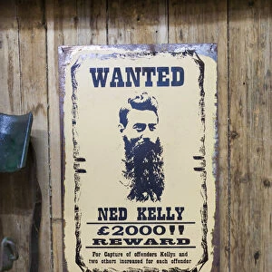Australia, Victoria, VIC, Castlemaine, Restorers Barn, antique Wanted poster for legendary