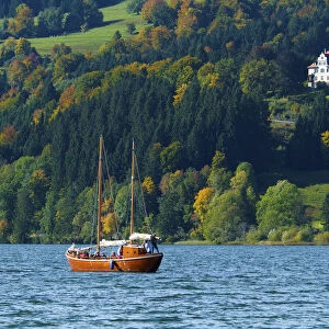 Boat Trip on Lake Alpsee, Allgaeu, Bavaria, Germany