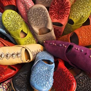 Brightly coloured moroccan slippers