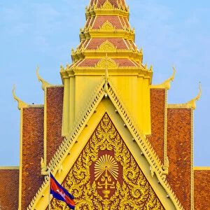 Cambodian flag flying in front of the Cambodian Supreme Court, Phnom Penh, Cambodia
