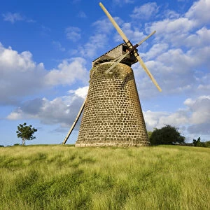 Caribbean, Antigua, Bettys Hope Historic Sugar Plantation, windmill