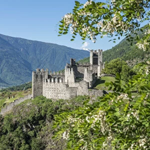 The Castle Visconti Venosta of Grosio, Province of Sondrio, Valtellina, Lombardy, Italy