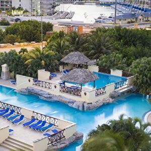 Cuba, Varadero, Cuba, Varadero, View over swimming pool of the Blau Marina Varadero