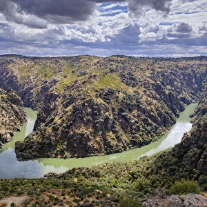 The Douro river, the border between Portugal and Spain, seen from the Fraga do Puio