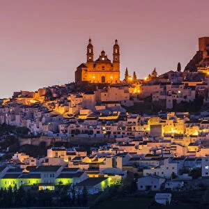 Dusk view of Olvera, Andalusia, Spain