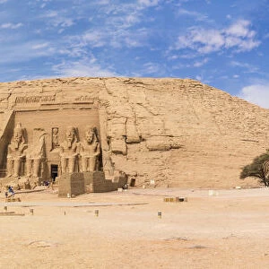 Egypt, Abu Simbel, The Great Temple and The small temple - known as Temple of Hathor