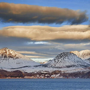 Frosty mountains on Kvaloya - Norway, Troms, Kvaloya, Sandneshamn