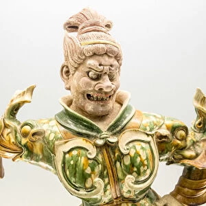 Glazed pottery statue of Heavenly Guardian (Tang dynasty AD618-907), Shanghai Museum