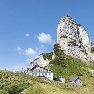 The hut of Saxer Lucke, Appenzell Canton, Alpstein Range, Switzerland