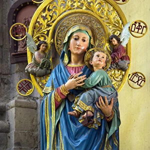 Mexico, Mexico City, Virgin Mary & Christ Child Statue, Iglesia de la Santisima Trinidad