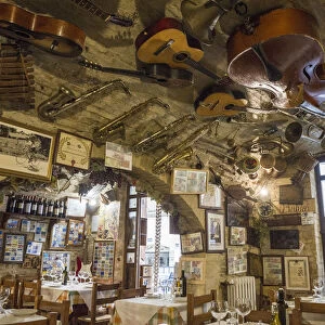 Montepulciano, Umbria, Italy. Interior of a typical restaurant