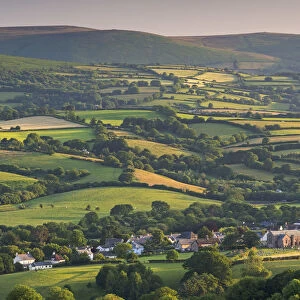 Moretonhampstead church and town surrounded by beautiful rolling countryside, Dartmoor