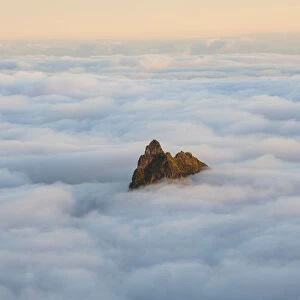 Mountain peak above the clouds, Santo Antao, Cape Verde