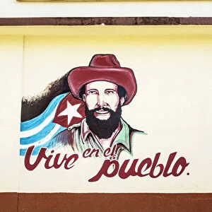 Mural painting with Camilo Cienfuegos, Santiago de Cuba, Santiago de Cuba Province, Cuba