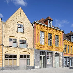 Old Buildings in Lion d Or Square, Lille, France