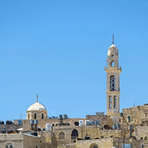 Palestine, West Bank, Bethlehem. View of buildings in the old town
