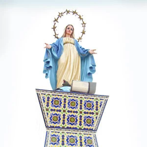 Peru, Lima, Santuario Virgen Del Morro Solar, Statue Of The Virgin Mary, Shrine, Morro