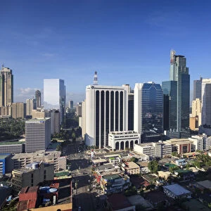 Philippines, Manila, Makati Business District, Makati Avenue and City Skyline