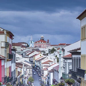 Portugal, Azores, Terceira Island, Angra do Heroismo, Rua da Se street