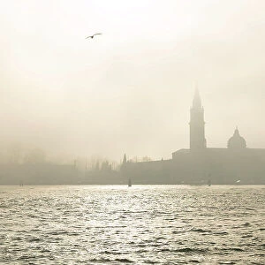 San Giorgio Maggiore in the mist. Venice, Veneto, Italy, Europe