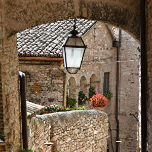 Spello, city of flowers, typical old stone village, Umbria, Italy, Europe